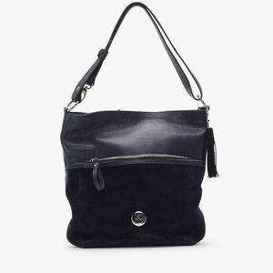 Leather bag in navy color Made in Poland available in US